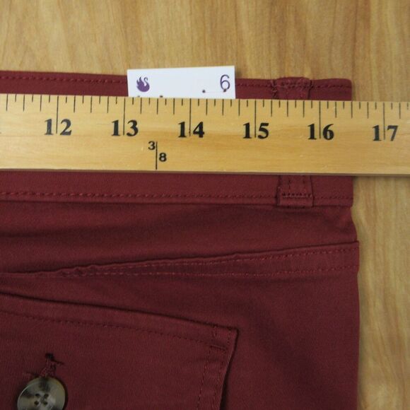 GLORIA VANDERBILT Wide Leg Tummy Control Crop Pants Sz 6 Red Rust Pull On NWT - Picture 11 of 12